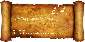 Lévy Antónia névjegykártya